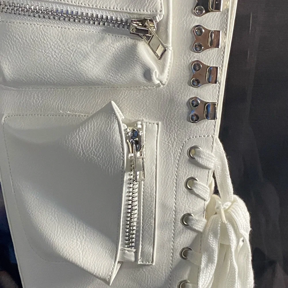 White Platform Knee-High Boots - Picture 10 of 10